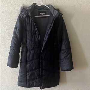 Calvin Klein Jeans Black Puffer Jacket Quilted Insulated 30” long
